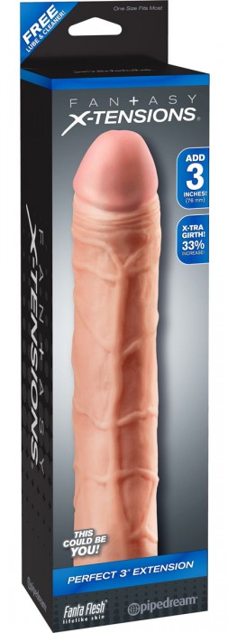 Телесная удлиняющая насадка Perfect 3 Extension - 22 см. - Pipedream - в Сызрани купить с доставкой