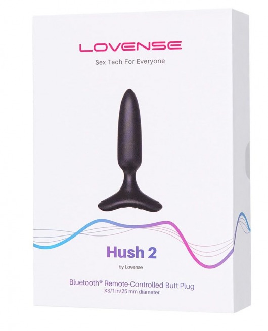 Черная анальная вибропробка HUSH 2 Size XS - 12,1 см. - Lovense