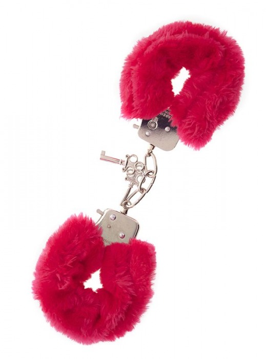 Металлические наручники с красной меховой опушкой METAL HANDCUFF WITH PLUSH RED - Dream Toys - купить с доставкой в Сызрани