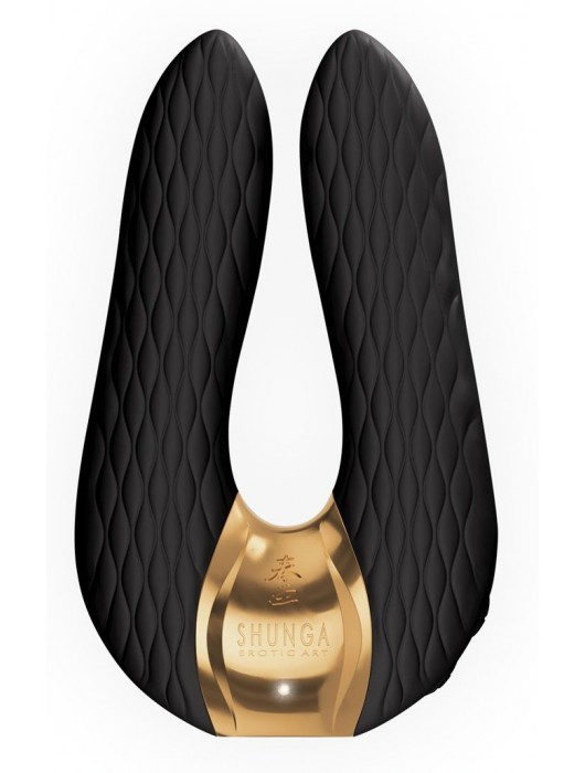 Черный двойной вибростимулятор AIKO с двумя моторами - Shunga