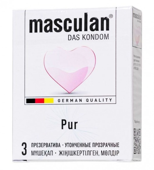 Супертонкие презервативы Masculan Pur - 3 шт. - Masculan - купить с доставкой в Сызрани