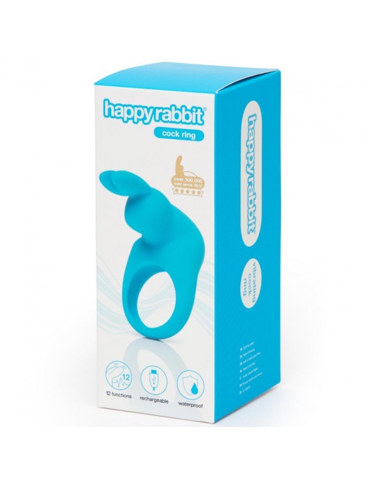 Голубое эрекционное виброкольцо Happy Rabbit Rechargeable Rabbit Cock Ring - Happy Rabbit - в Сызрани купить с доставкой