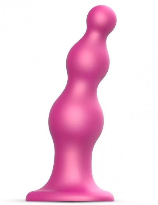 Розовая насадка Strap-On-Me Dildo Plug Beads size S - Strap-on-me - купить с доставкой в Сызрани