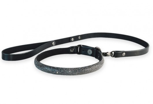 Эффектный сверкающий ошейник с поводком  Гламур - Sitabella - купить с доставкой в Сызрани