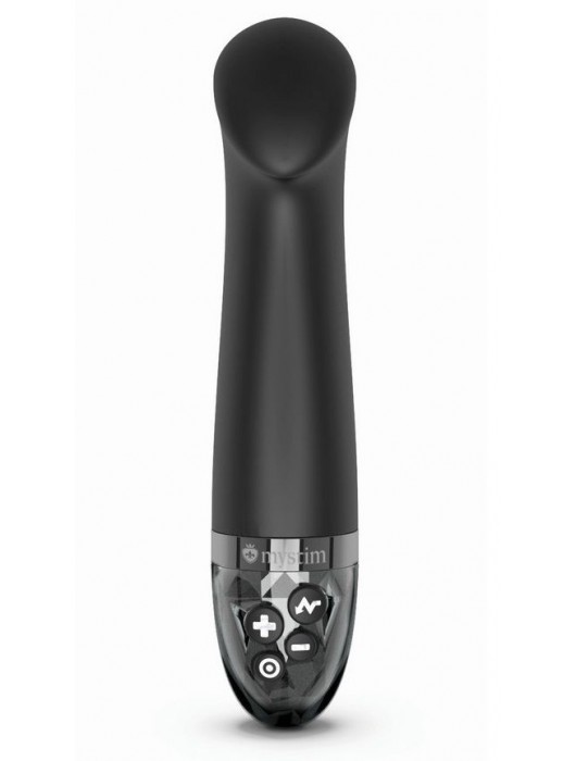 Черный вибратор с функцией электростимуляции Right on Ron - 17 см. - MyStim - купить с доставкой в Сызрани