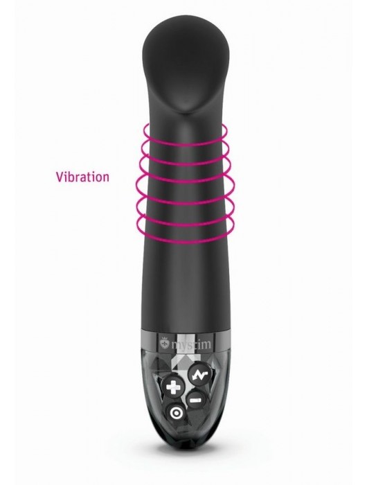 Черный вибратор с функцией электростимуляции Right on Ron - 17 см. - MyStim - купить с доставкой в Сызрани