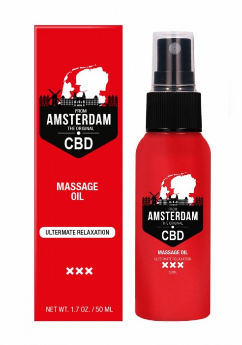 Стимулирующее массажное масло CBD from Amsterdam Massage Oil - 50 мл. - Shots Media BV - купить с доставкой в Сызрани