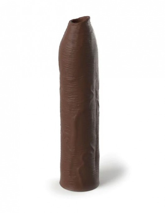 Коричневая насадка-удлинитель Uncut Silicone Penis Enhancer - 17,8 см. - Pipedream - в Сызрани купить с доставкой