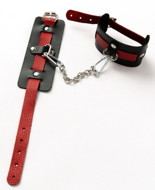 Черные оковы с красным декором и заклепками - Crazy Handmade - купить с доставкой в Сызрани