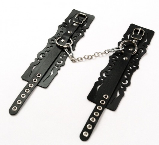 Узорчатые кожаные оковы с регулируемыми ремешками - Crazy Handmade - купить с доставкой в Сызрани