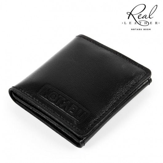 Черный кожаный кондомхолдер Notabu - Notabu - купить с доставкой в Сызрани