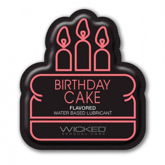 Лубрикант на водной основе со вкусом торта с кремом Wicked Aqua Birthday cake - 3 мл. - Wicked - купить с доставкой в Сызрани