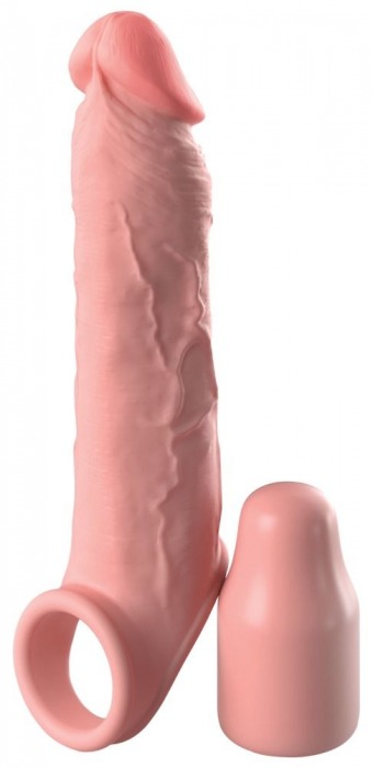Телесная насадка-удлинитель 2 Inch Silicone X-tension with Strap - 20,3 см. - Pipedream - в Сызрани купить с доставкой