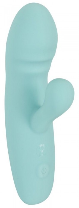 Бирюзовый мини-вибратор с клиторальным отростком Rabbit Vibrator - 15,5 см. - Orion