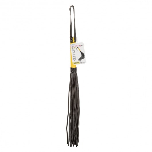 Черная плеть с желтой рукоятью Boundless Flogger - 69,25 см. - California Exotic Novelties - купить с доставкой в Сызрани