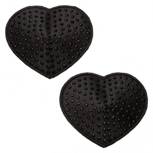 Черные пэстисы в форме сердечек Heart Pasties - California Exotic Novelties - купить с доставкой в Сызрани