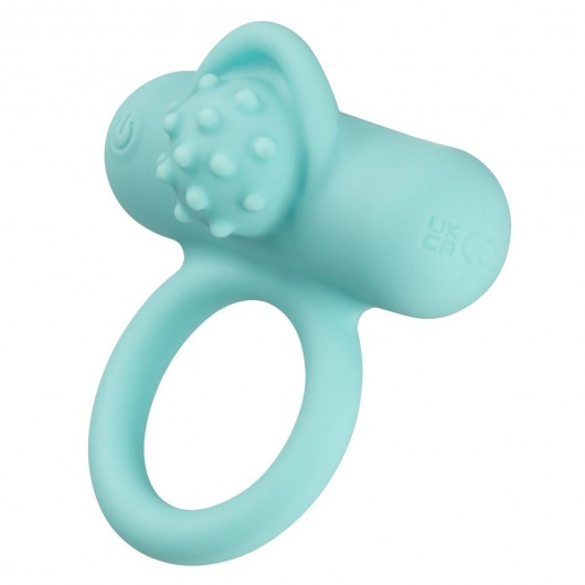 Аквамариновое эрекционное виброкольцо Silicone Rechargeable Nubby Lover’s Delight - California Exotic Novelties - в Сызрани купить с доставкой