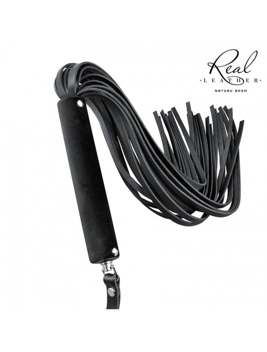 Черная кожаная плеть-флоггер - 84 см. - Notabu - купить с доставкой в Сызрани