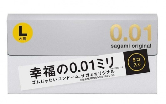 Презервативы Sagami Original 0.02 L-size увеличенного размера - 5 шт. - Sagami - купить с доставкой в Сызрани