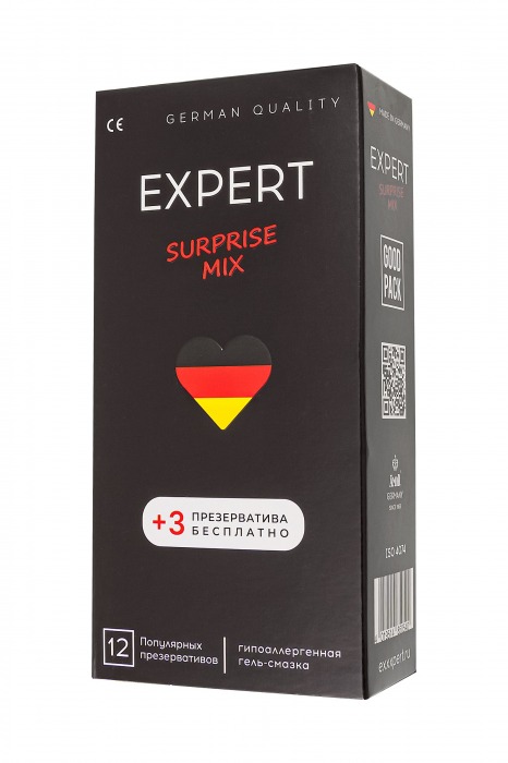 Презервативы EXPERT Surprise Mix - 12 шт.(+3 в подарок) - Expert - купить с доставкой в Сызрани