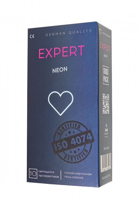 Светящиеся в темноте презервативы EXPERT Neon - 10 шт. - Expert - купить с доставкой в Сызрани