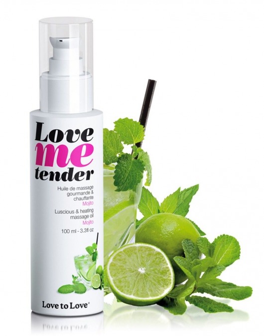 Съедобное согревающее массажное масло Love Me Tender Mojito с ароматом мохито - 100 мл. - Love to Love - купить с доставкой в Сызрани