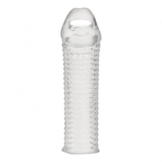 Текстурированная насадка на пенис Clear Textured Penis Enhancing Sleeve Extension - 16,5 см. - BlueLine - в Сызрани купить с доставкой