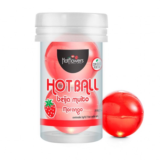 Лубрикант на масляной основе Hot Ball Beija Muito с ароматом клубники (2 шарика по 3 гр.) - HotFlowers - купить с доставкой в Сызрани