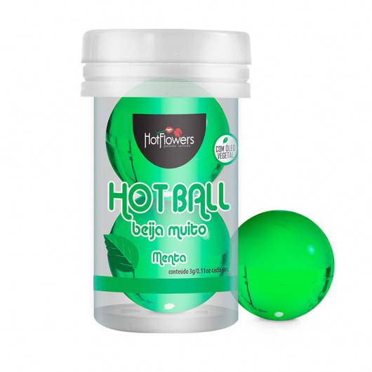 Лубрикант на масляной основе Hot Ball Beija Muito с ароматом мяты (2 шарика по 3 гр.) - HotFlowers - купить с доставкой в Сызрани