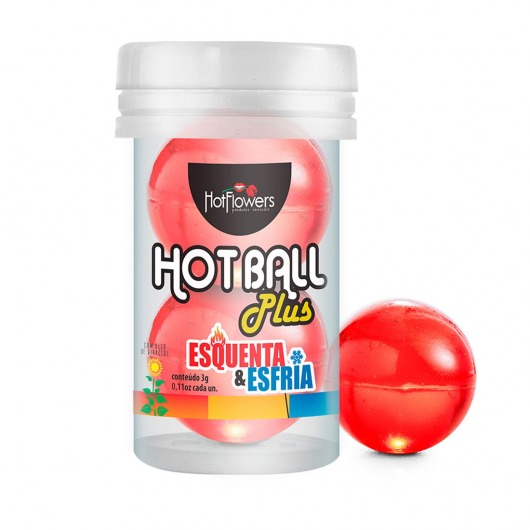 Лубрикант на масляной основе Hot Ball Plus с охлаждающе-разогревающим эффектом (2 шарика по 3 гр.) - HotFlowers - купить с доставкой в Сызрани