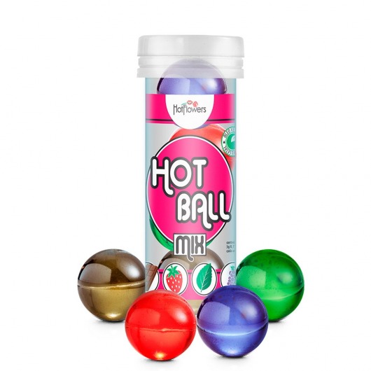 Ароматизированный лубрикант Hot Ball Mix на масляной основе (4 шарика по 3 гр.) - HotFlowers - купить с доставкой в Сызрани