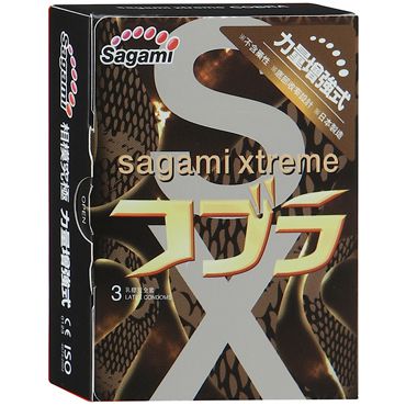 Суженные к основанию презервативы Sagami Xtreme COBRA - 3 шт. - Sagami - купить с доставкой в Сызрани