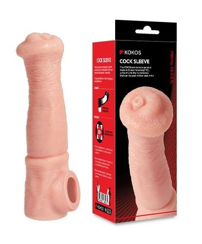 Телесная фантазийная насадка на член Cock Sleeve Size L - KOKOS - в Сызрани купить с доставкой