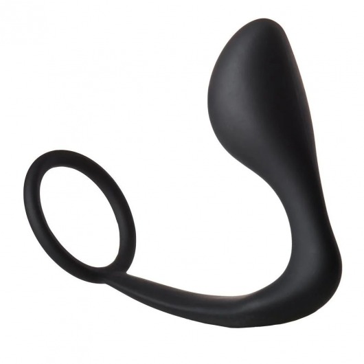 Черное эрекционное кольцо с анальной пробкой Anal Plug With Cockring - Dream Toys - в Сызрани купить с доставкой