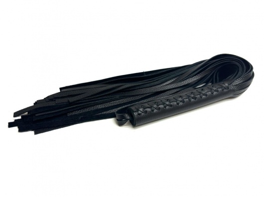 Черная многохвостовая плеть из мягкой кожи - 57 см. - БДСМ Арсенал - купить с доставкой в Сызрани