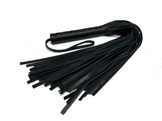 Черная цельная многохвостовая плеть из мягкой кожи - 57 см. - БДСМ Арсенал - купить с доставкой в Сызрани