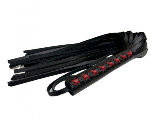 Кожаная плеть Sex Game с красным плетением на рукояти - 57 см. - БДСМ Арсенал - купить с доставкой в Сызрани