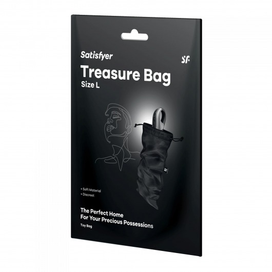 Черный мешочек для хранения игрушек Treasure Bag L - Satisfyer - купить с доставкой в Сызрани