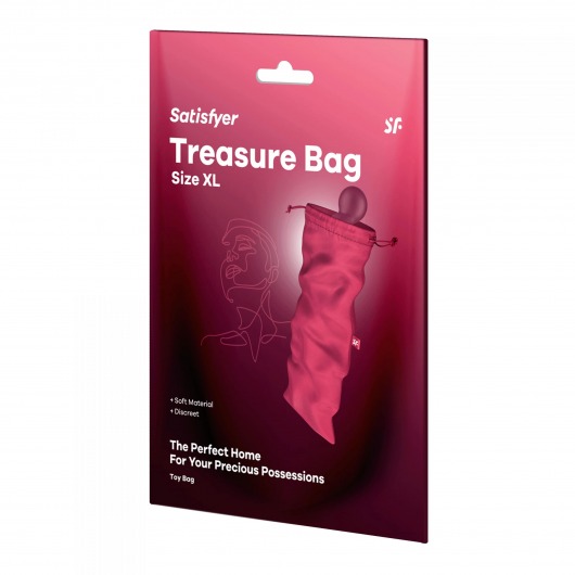 Розовый мешочек для хранения игрушек Treasure Bag XL - Satisfyer - купить с доставкой в Сызрани