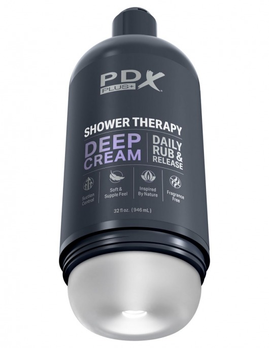 Мастурбатор в бутылке Shower Therapy Deep Cream - Pipedream - в Сызрани купить с доставкой