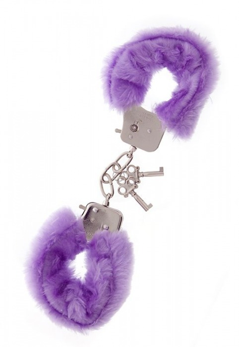 Фиолетовые меховые наручники METAL HANDCUFF WITH PLUSH LAVENDER - Dream Toys - купить с доставкой в Сызрани