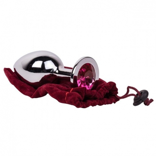 Большой стальной плаг с розовым кристаллом Pink Bubble Gum - 9,5 см. - Erotic Fantasy - купить с доставкой в Сызрани