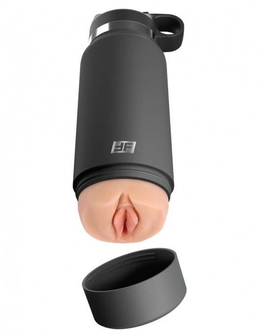 Серый мастурбатор в виде бутылки F*ck Flask - Pipedream - в Сызрани купить с доставкой