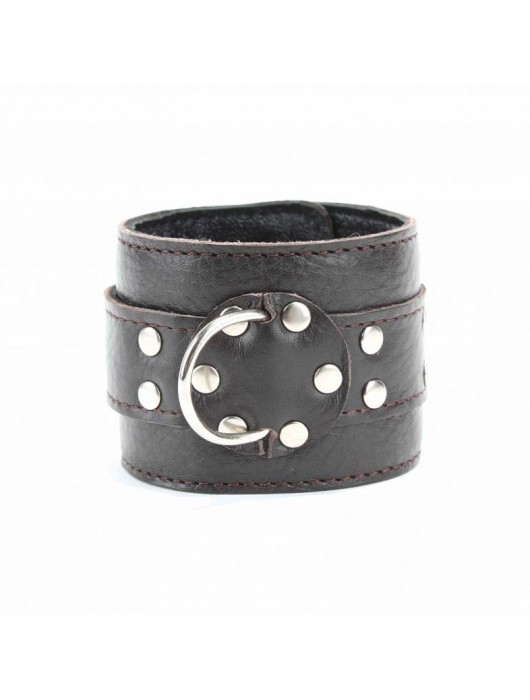 Коричневые оковы из мягкой кожи на металлической цепочке - БДСМ Арсенал - купить с доставкой в Сызрани