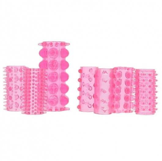 Набор из 7 розовых насадок на пенис ONE-A-DAY PENIS SLEEVES PINK - Seven Creations - в Сызрани купить с доставкой