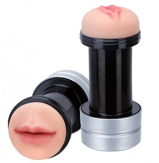 Двусторонний мастурбатор REALSTUFF 2 IN 1 HUMMER MOUTH   VAGINA - ротик и вагина - Dream Toys - в Сызрани купить с доставкой