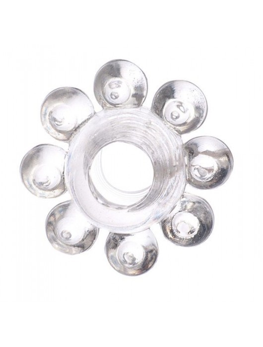 Прозрачное гелевое эрекционное кольцо-цветок - Toyfa Basic - в Сызрани купить с доставкой