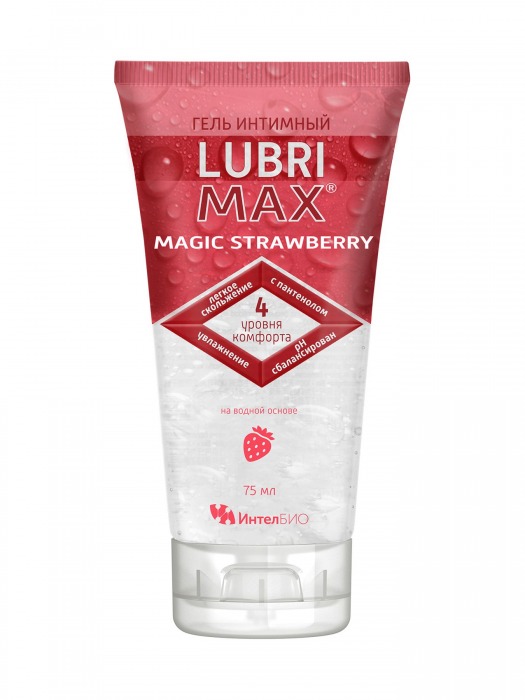 Интимный гель-смазка на водной основе Lubrimax Magic Strawberry - 75 мл. - ИнтелБИО - купить с доставкой в Сызрани
