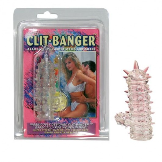 Прозрачная насадка с шипами и клиторальной шишечкой CLIT-BANGER SLEEVE IN CLEAR - Tonga - в Сызрани купить с доставкой