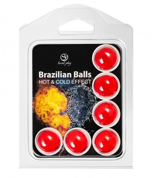 Набор из 6 шариков с массажным маслом Brazilian Balls с охлаждающим и разогревающим эффектом - Secret Play - купить с доставкой в Сызрани